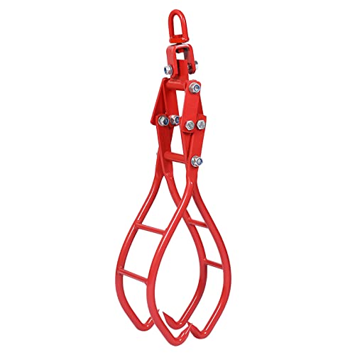 Voohek Yc1697Loggingtongs 28" Log Lifting Skidding-Tongs With Swivel Hook, 4 Claws Felled Timber Heavy Duty Grapple, Handling Dragging Tool, Red #TOP10