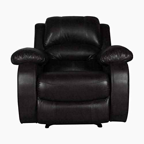 Image of Darcy Recliner, Ultra Comfortable and Durable Ergonomic Single Seat Reclining Sofa, Living Room Recliner Chair with Thickened Padded Arm /Back, Leatherette, Black Color
