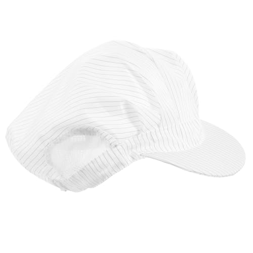 SHERCHPRY Breathable Anti-Static Working Hat with Open Mesh for Food Industry Pharmaceutical Electronics Factory Secure Fit Protective Cap for Hair and Scalp Safety in Workshops White