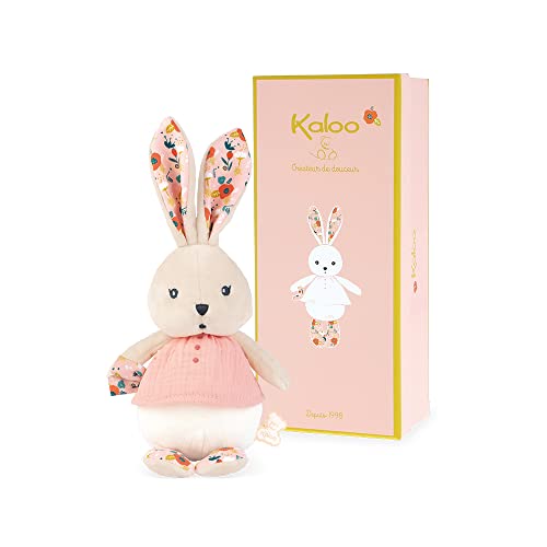 Kaloo - K'Doux - Petit Pantin Lapin Coquelicot - Rose Pâle - Matière Lange - Peluche - 20cm, K969953