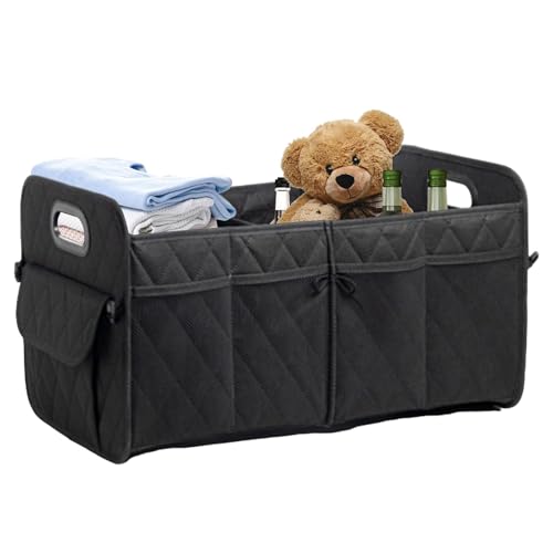 Caja de almacenamiento plegable para maletero, organizador de maletero dividido - organizador impermeable para maletero - organizador multiusos para coche de 50 litros, organizador de minivan, be