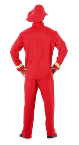 FIESTAS GUIRCA Disfraz Bombero Hombre - Uniforme Bombero con Gorro - Disfraz Hombre Talla L 52-54