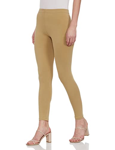 Image of GO COLORS Soft Cotton Stretch Cropped Leggings for Women | Breathable, Mid Rise