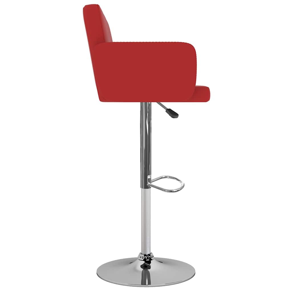 Juego de 2 taburetes de bar de piel sintética, altura regulable, giratorio, con muelle de gas, estructura de acero cromado, reposapiés y respaldo para cocina, comedor, bar