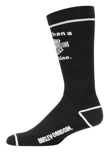 Harley-Davidson Mens More Than A Machine Logo Moisture Wicking Socks (L)