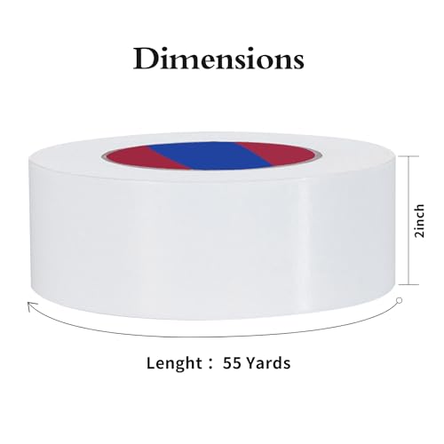 Image of White Duct Tape 2 Inch x 55 Yards x 10 Mil Thickness Heavy Duty, No Residue, Tear by Hand & Waterproof Duct Tape,Great for Packaging, Home Use, DIY, Projects and Repairs