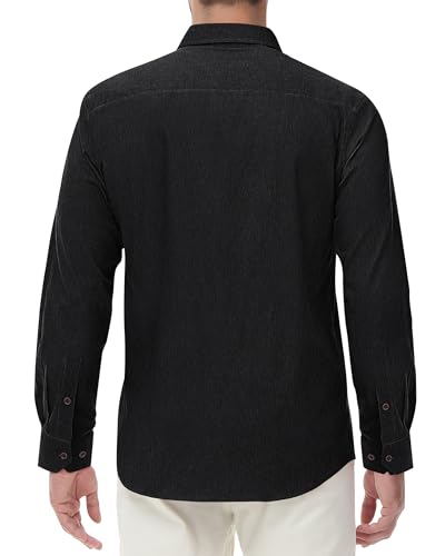 Alimens & Gentle Men's Denim Shirts Casual Button Down Long Sleeve Western Work Dress Shirts for Men3