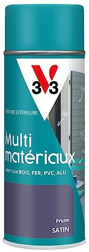 V33 - Aérosol - Bombe Peinture Extérieure Multi-matériaux - Peinture Antirouille - Mobiliers, Fenêtres, Portails, Grilles - Séchage Rapide et Tendu Bon -...