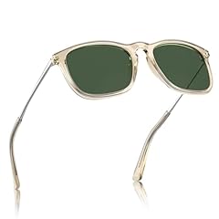 7. Polished Light Coffee Frame Green Lenses