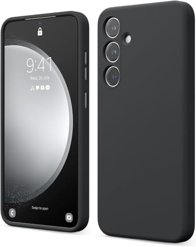 Image of MOBILOVE Back Cover Case for Samsung Galaxy S25 Plus 5G | Pure Liquid Soft Matte Silicone Case with Logo and Comes with Camera and Screen Protection Back Cover for Samsung Galaxy S25 Plus 5G (Black)