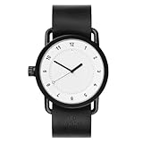 TID No.1 Men’s Wrist Watch – Minimalist Scandinavian Design, Luxury Analog Dress Watch for Men with Quartz Movement, 40mm Stainless Steel Case, 5ATM Water Resistant, Genuine Leather Strap((White/Black))
