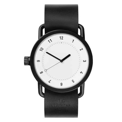 TID No.1 Men’s Wrist Watch – Minimalist Scandinavian Design, Luxury Analog Dress Watch for Men with Quartz Movement, 40mm Stainless Steel Case, 5ATM Water Resistant, Genuine Leather Strap((White/Black))