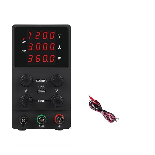 Régulateur de tension CC 120V 3A alimentation stabilisée de labo noir à 4 chiffres