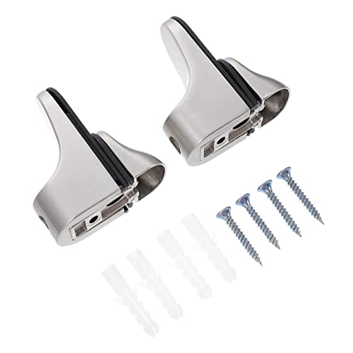 Mipcase 2 Piezas Soporte de Estante Abrazaderas de Vidrio Ajustables para Montaje de Estanterías Fijación Segura Ambientes Secos y Húmedos