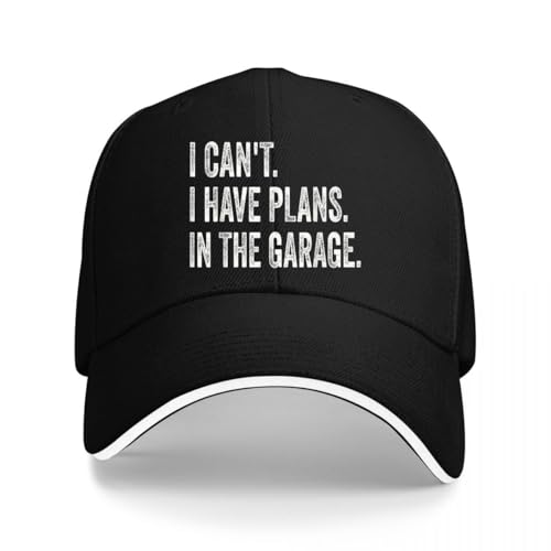 HOROMKE Cappellino da baseball con scritta "I Can't I Have Plans in The Garage", Nero , Taglia unica