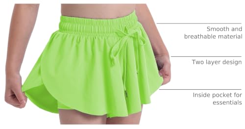 Image of Flowy Shorts for Teen Girls Athletic Running Youth Butterfly Shorts