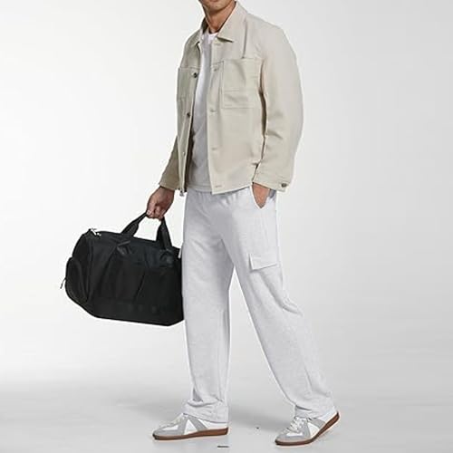 Men's Cargo Pants Straight Leg Baggy Open Bottom Drawstring Sweatpants Casual Athletic Lounge Pants4