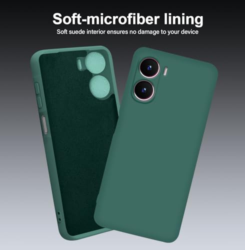 Image of TRUEUPGRADE Compatible with Vivo T2X / Y56 / Y16 (4G) Back Cover Case, Liquid Silicone Cover, Full Body Protective Cover, Shockproof, Anti-Scratch Soft Microfiber Lining - Green