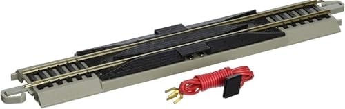 Bachmann Trains - Snap Fit E-Z Track 9" Straight Terminal Relay with Wire (1/Card) - Nickel Silver Rail with Gray Road Bed - HO Scale