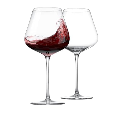 Image of Premium Wine Glasses 460ml, Set of 2 Long Wine, Burgundy Clear Glasses with Stem for Wedding Anniversary, Birthday, Gift (RKT-01, Set of 2)