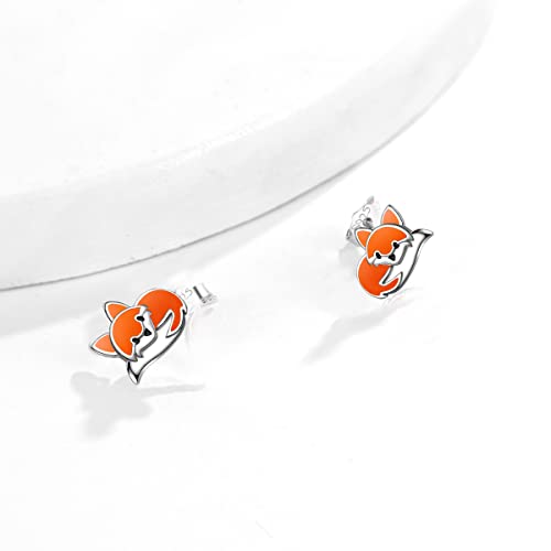 Axolotl/Fox/Panda/Unicorn/Horse/Dog Earrings 925 Sterling Silver Hypoallergenic Animal Stud Earrings Jewelry Gifts for Women Daughter4