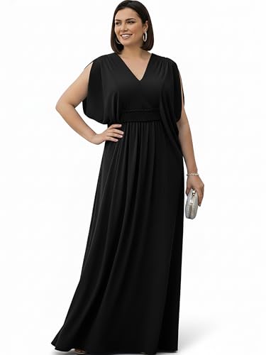 Image of KOH KOH Womens Long V-Neck Grecian Goddess Wedding Guest Maxi Dress Gown