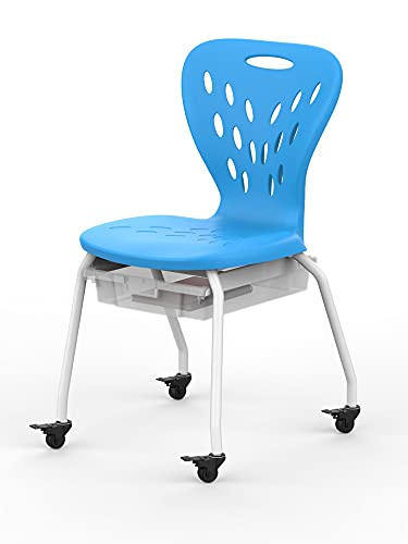 Offex Contemporary Mobile Stackable School Chair With Heavy Duty Wheels And Removable Storage Bin #TOP1