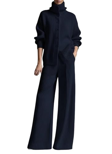 Conjunto de punto de mujer con cuello alto ideal para looks de oficina y días de relax