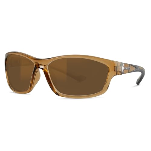Image of BNUS Polarized Corning Glass Lens Sunglasses for Men Fishing & Driving | Durable scratch-resistant lenses, matte no-paint frame, wrap-around, great for running, cycling & all-day wear