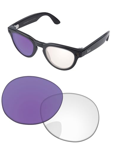 Image of Replacement Lenses for Ray-Ban Meta Headliner RW4009 & RW4013 50mm AI Glasses - Photochromic, Anti Blue Light Lens