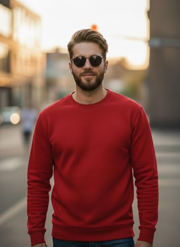 Image of Mack Jonney Men Regular Fit Fleece ||Black||Round Neck Solid||Sweatshirt-JM3911