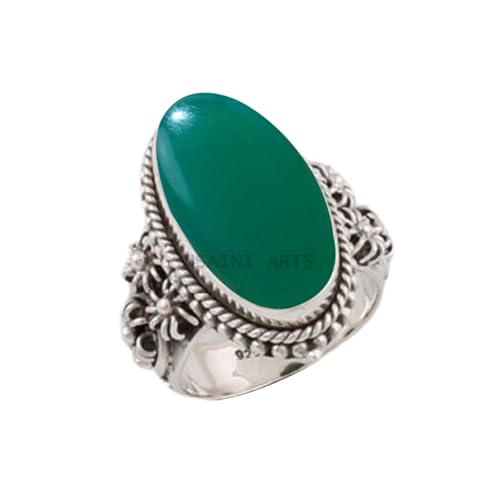 Solid 925 Sterling Silver Ring For Women & Men, Natural Blue Copper Turquoise Ring Gemstone Unique Handcrafted Ring