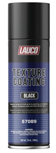 LAUCO Texture Coating Black 13 oz Aerosol Spray, Professional Automotive Trim and Bumper Refinisher, Durable Flexible Matte Finish for Plastic, Metal, and Fiberglass Surfaces, Easy Spray Application