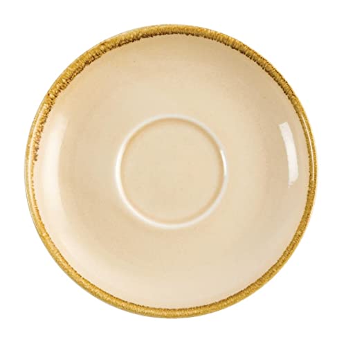 Soucoupes à cappuccino Olympia Kiln GP333 en grès crème 160 mm lot de 6