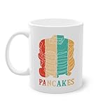 Tasse à café rétro pour amateurs de recettes | Tasse à crêpes Griddlecake Blanc (06456C)