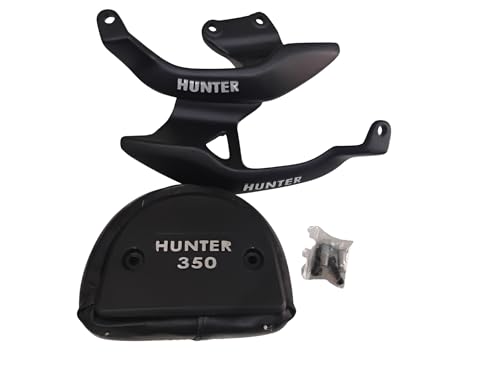 Image of Gate 7 Motorcycle Backrest for Hunter 350, Black, Premium Passenger Support