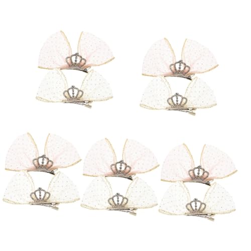 Pinces à cheveux pour fêtes et quotidien fillettes nœud couronne 10x