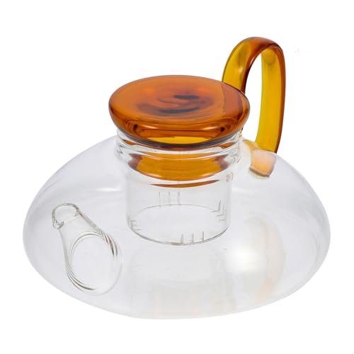 KHBUAB Tetera de Café de Vidrio Estilo Japonés de 600ml, Tetera Práctica y Fácil de Limpiar para Cocina y Hogar, Jarra para Café Roja
