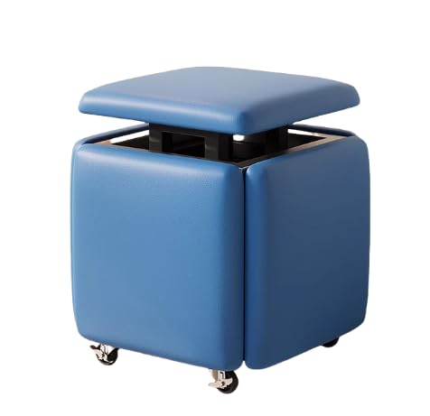 Tabouret cube modulable à roulettes pour optimiser l'espace du salon à la table