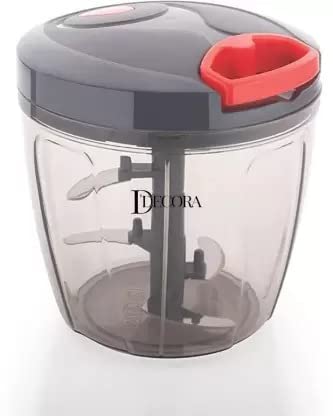 DDecora 950 ml Chopper with 5 Stainless Steel Blade, New Handy Quick XL DORI Chopper Vegetable & Fruit Chopper (Black)