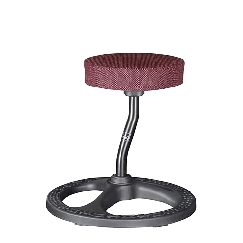 Image of Fitness Seat, ADHD Chair Stool, Stability, Balance, Yoga, Ergonomic Health Stool with Non-Slip Base and Washable Seat Cover - Black (Cabernet Red, 17″)
