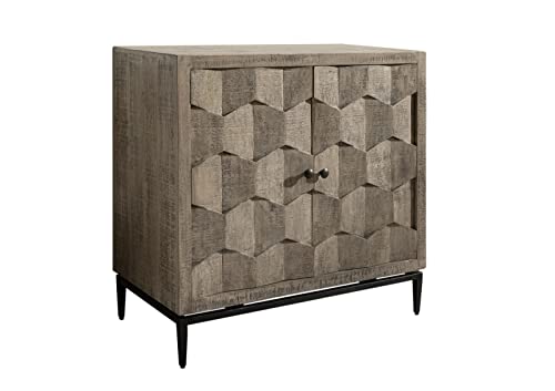 MASSIVMOEBEL24.DE Commode 86x46 Manguier laqué Gris STILMÖBEL #108