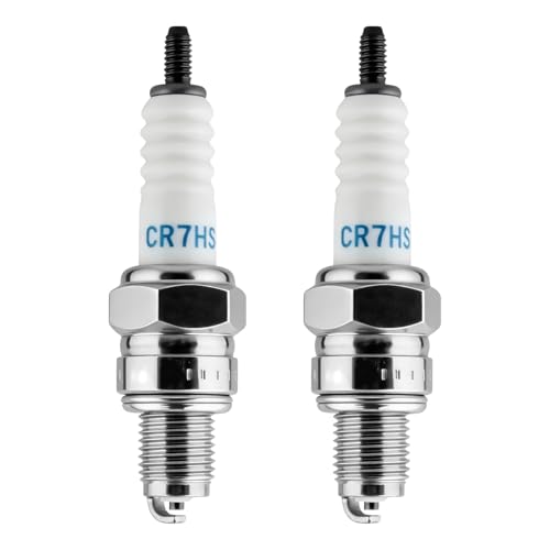 2 Pièces Bougies d'Allumage CR7HSA/C7HSA, Bougie NGK CR7HSA, Bougies de Remplacement pour Moteurs de Scooter, Cyclomoteur et Moto, Performance Optimisée,...