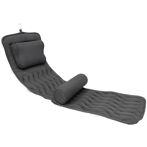 Full Body Bath Pillow with Lumbar Roll Gray