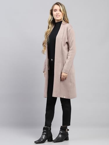 Image of Monte Carlo Womens Regular Fit Full Sleeve Front Open Solid Winter Cardigan (Pack of 1)