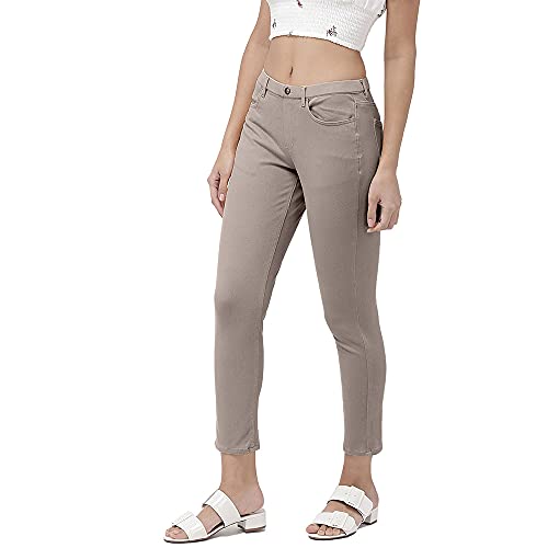 Image of GO COLORS Soft Cotton Blend Printed Jeggings Ankle Length for Women| Breathable, Mid Rise