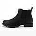 Athlefit Black Chelsea Ankle Boots for Women Low Heel Short Boots Slip On Fashion Elastic Lug Sole Booties Size 8