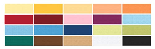 Ursus 80110099SE - Block mit 20 Blatt geprägtem Karton mit Leinenstruktur Basic 1, in 20 Farben, ca. 23 x 33 cm groß, mit hochwertigem Deckblatt, durchgefärbt, säure- und ligninfrei