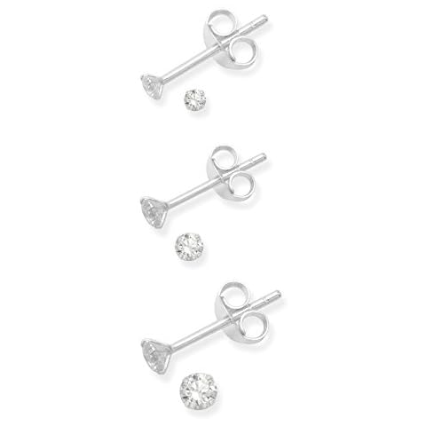 Set of 3 Sterling Silver Stud Earrings Cover