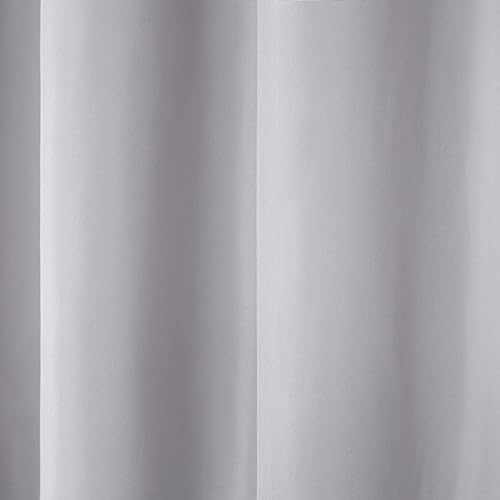TOWN & COUNTRY BASICS Cabana Solid Heavyweight Indoor Outdoor Curtains, Light Filtering Opacity with Grommet Top, Water Repellent, 2-Pack Set, 54"x84", Cloud Grey